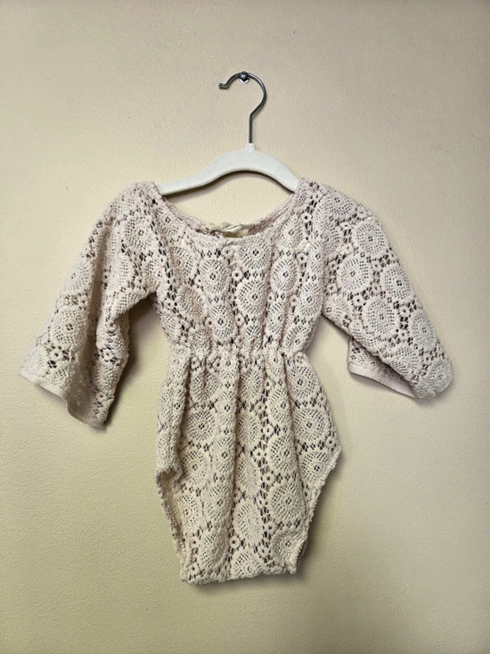 Cora And Violet Cream Floral Lace Bodysuit, 12-18 Months